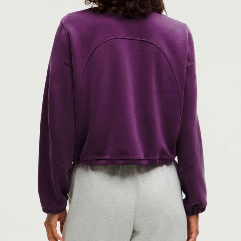💜 Lululemon | Brushed Softstreme Half Zip | Dramatic Magenta | Size 10 💜 - Picture 6 of 9